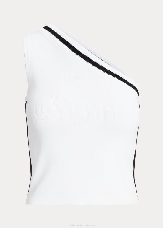 hvid sort Kvinder Ralph Lauren tofarvet en-skulder cropped sweater Z426B4357