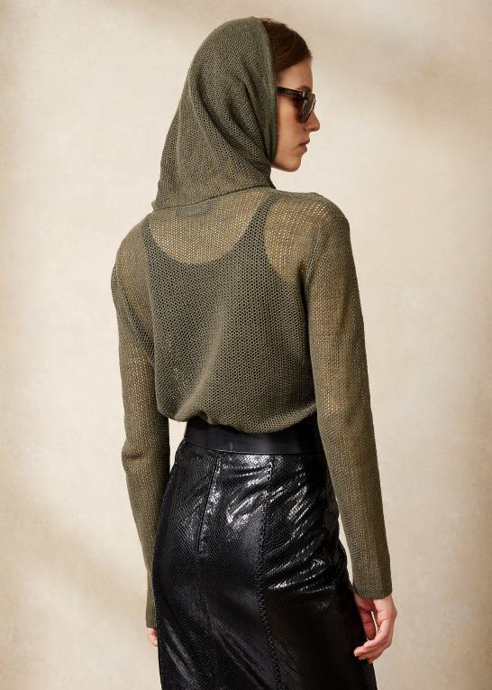 ikon oliven Kvinder Ralph Lauren tragthals-sweater i silkehør Z426B9291
