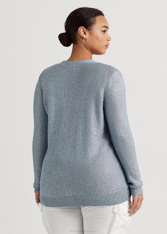 indigo ocean multi Kvinder Ralph Lauren cardigan med pailletter i hør Z426B4599