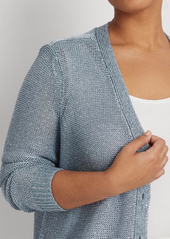 indigo ocean multi Kvinder Ralph Lauren cardigan med pailletter i hør Z426B4599
