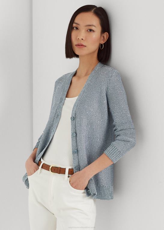 indigo ocean multi Kvinder Ralph Lauren cardigan med pailletter i hør Z426B4833