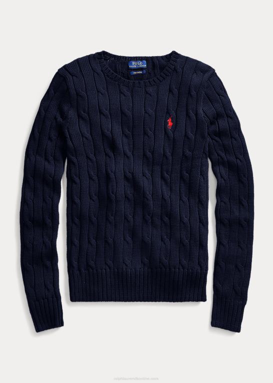 jægerflåde Kvinder Ralph Lauren slim fit kabelstrikket sweater Z426B3358