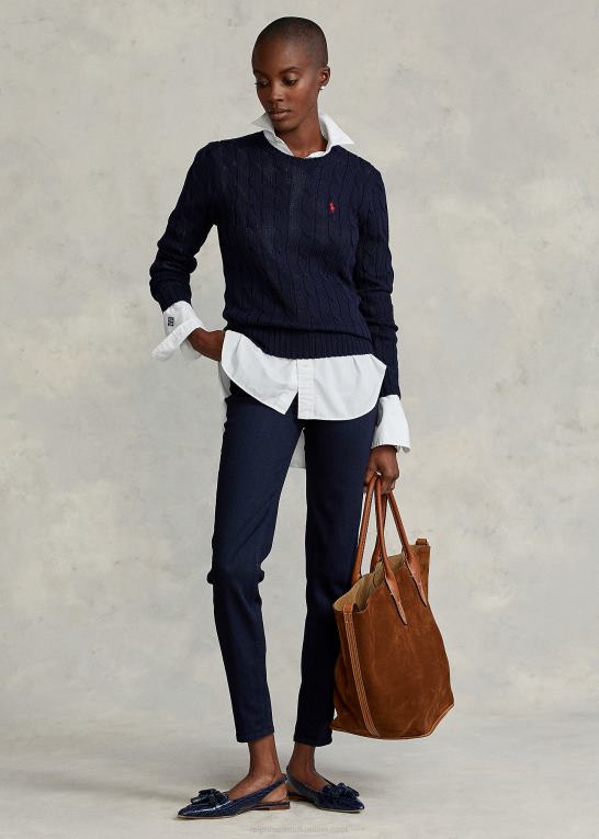 jægerflåde Kvinder Ralph Lauren slim fit kabelstrikket sweater Z426B3358