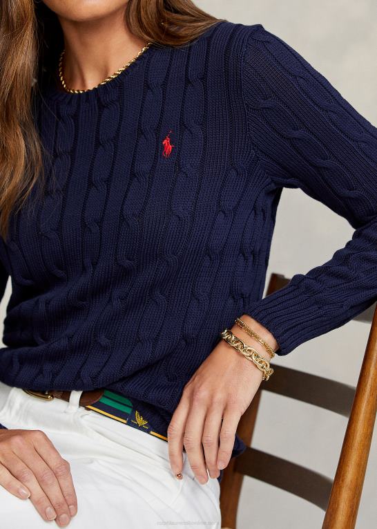 jægerflåde Kvinder Ralph Lauren slim fit kabelstrikket sweater Z426B3358
