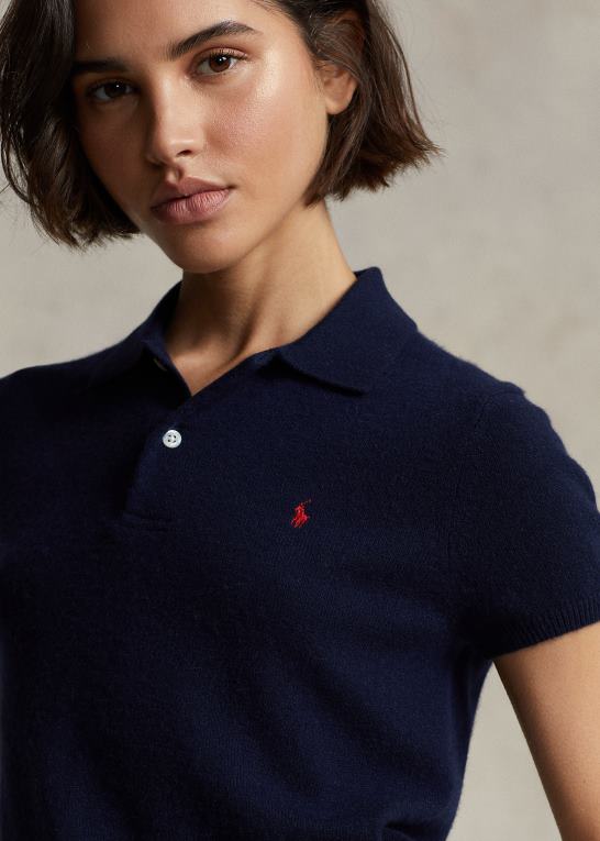 jægerflåde Kvinder Ralph Lauren slim fit kashmir poloshirt Z426B3181