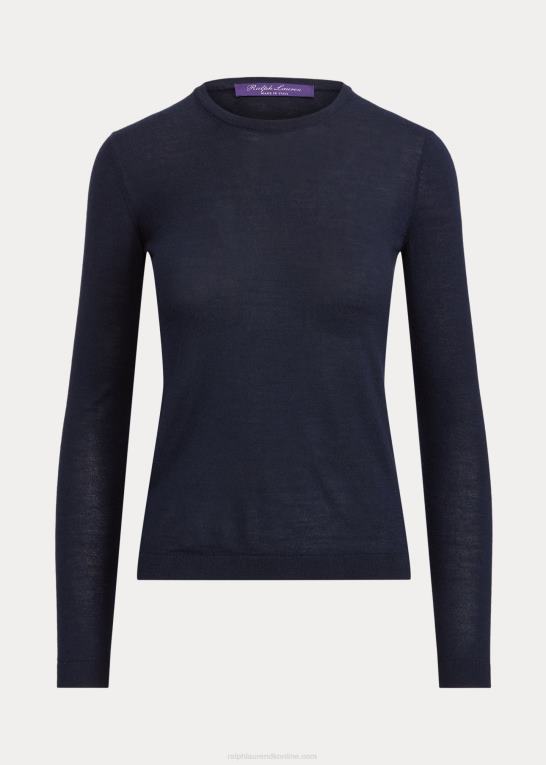 klassisk formand flåde Kvinder Ralph Lauren kashmir sweater med rund hals Z426B9351