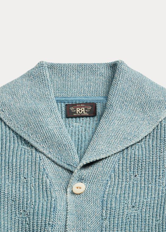 let indigo Kvinder Ralph Lauren bomulds-hør cardigan med bælte Z426B3641
