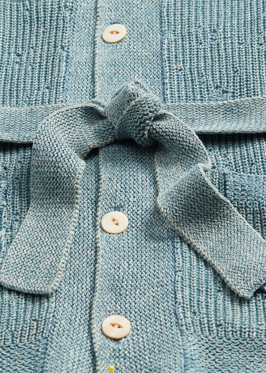 let indigo Kvinder Ralph Lauren bomulds-hør cardigan med bælte Z426B3641
