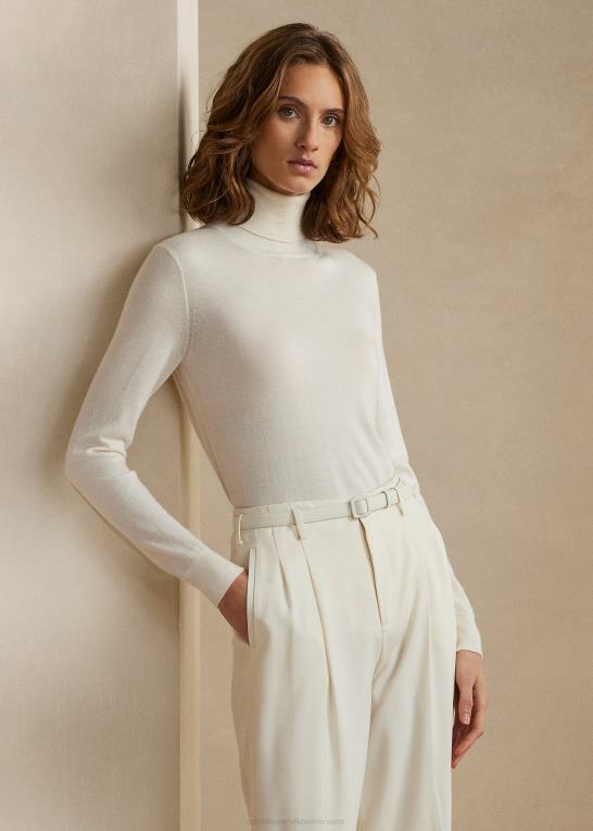 lux creme Kvinder Ralph Lauren kashmir rullekrave Z426B3528