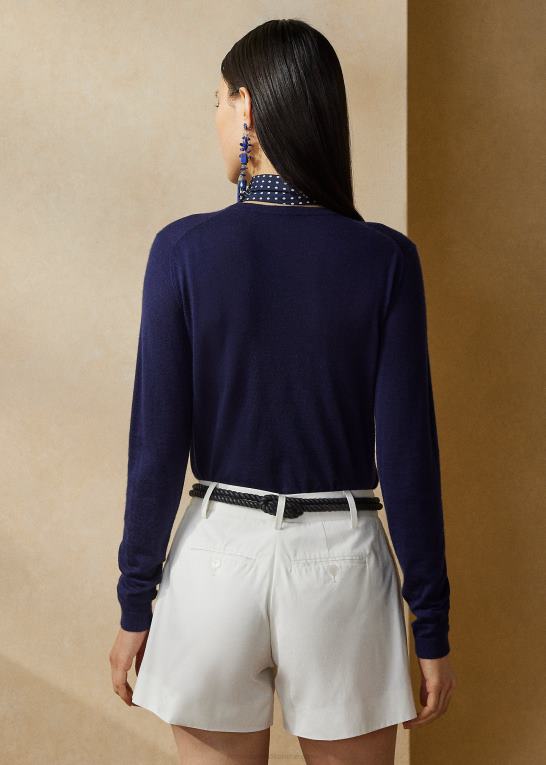 lux marine/hvid Kvinder Ralph Lauren rl kashmir sweater Z426B3477