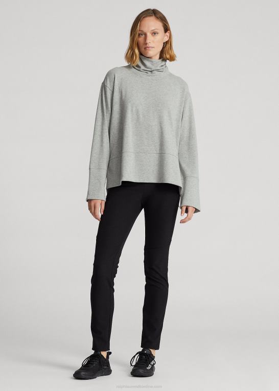 lysegrå lyng Kvinder Ralph Lauren højkvalitets rullekrave i bomuldsblanding Z426B3568