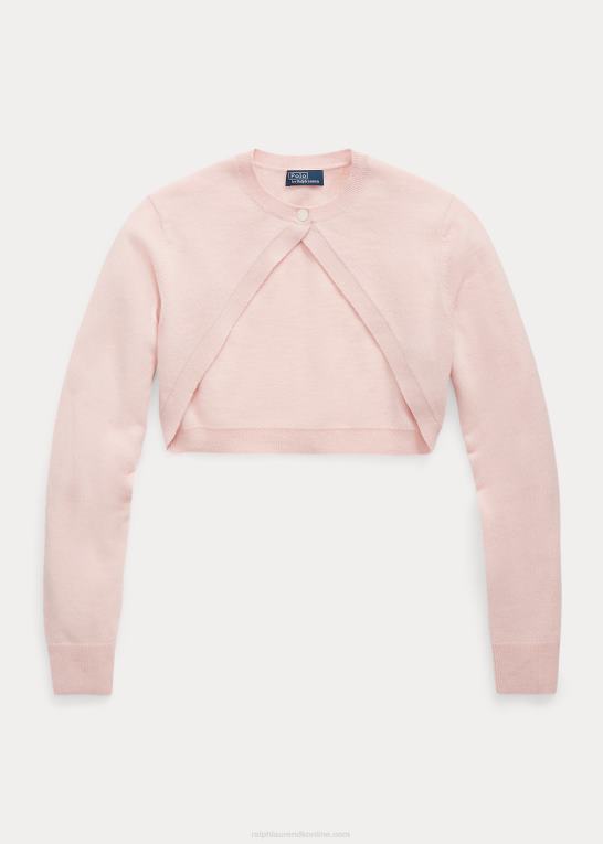 lyserødt sand Kvinder Ralph Lauren cashmere cropped shrug cardigan Z426B9205