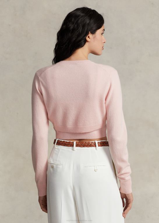 lyserødt sand Kvinder Ralph Lauren cashmere cropped shrug cardigan Z426B9205