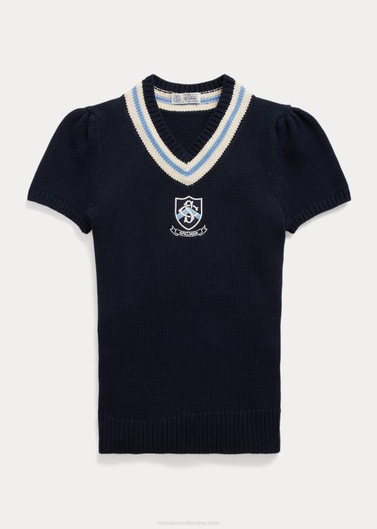 marineblå multi Kvinder Ralph Lauren spelman-kollektionen crickettrøje Z426B3312