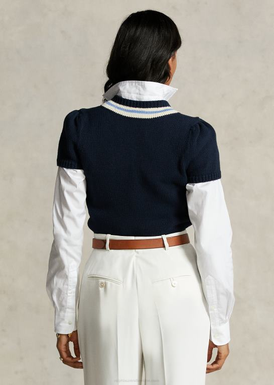 marineblå multi Kvinder Ralph Lauren spelman-kollektionen crickettrøje Z426B3312