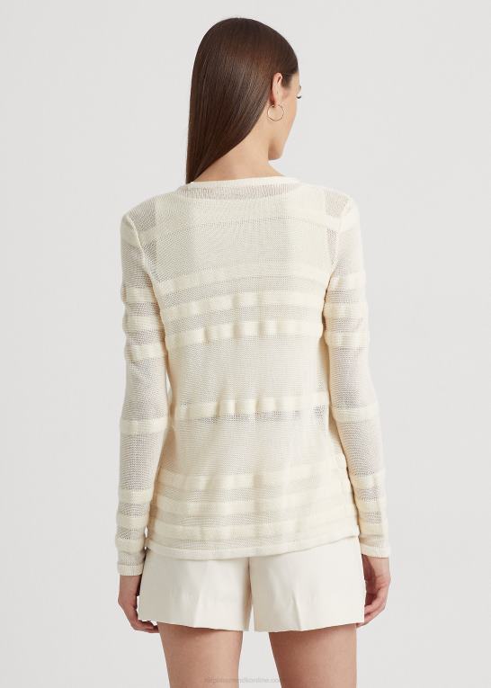 mascarpone creme Kvinder Ralph Lauren stribet strik cardigan Z426B4442