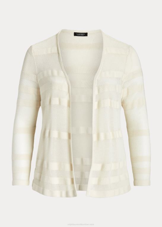 mascarpone creme Kvinder Ralph Lauren stribet strik cardigan Z426B4646