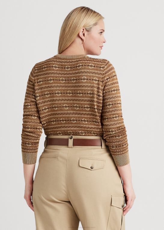 multi Kvinder Ralph Lauren metallisk fair isle sweater i bomuldsblanding Z426B4520