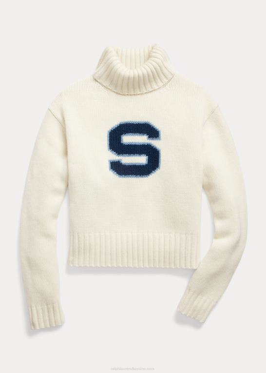 pergament creme Kvinder Ralph Lauren den spelman indsamling brev rullekrave Z426B3316