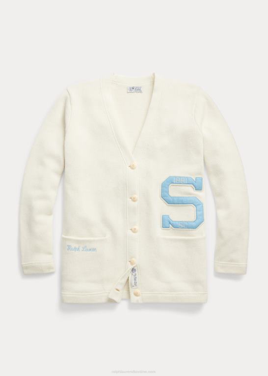 pergament creme Kvinder Ralph Lauren spelman-kollektionen cardigan med v-hals Z426B3318