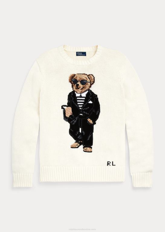 pergament creme multi Kvinder Ralph Lauren polobjørn sweater i bomuldsblanding Z426B2949