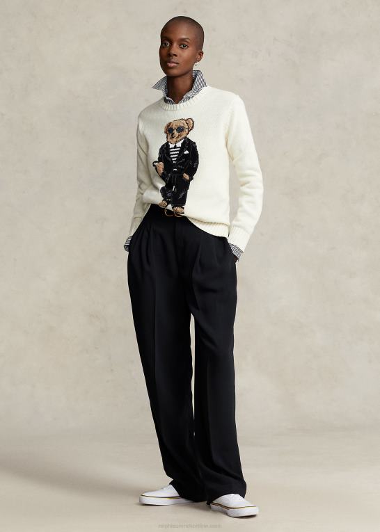 pergament creme multi Kvinder Ralph Lauren polobjørn sweater i bomuldsblanding Z426B2949