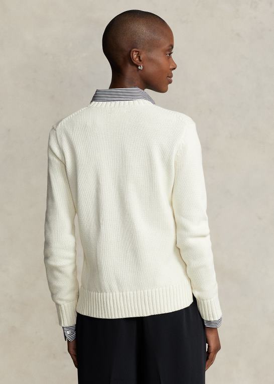 pergament creme multi Kvinder Ralph Lauren polobjørn sweater i bomuldsblanding Z426B2949