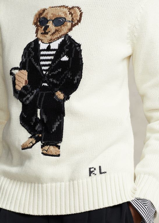 pergament creme multi Kvinder Ralph Lauren polobjørn sweater i bomuldsblanding Z426B2949