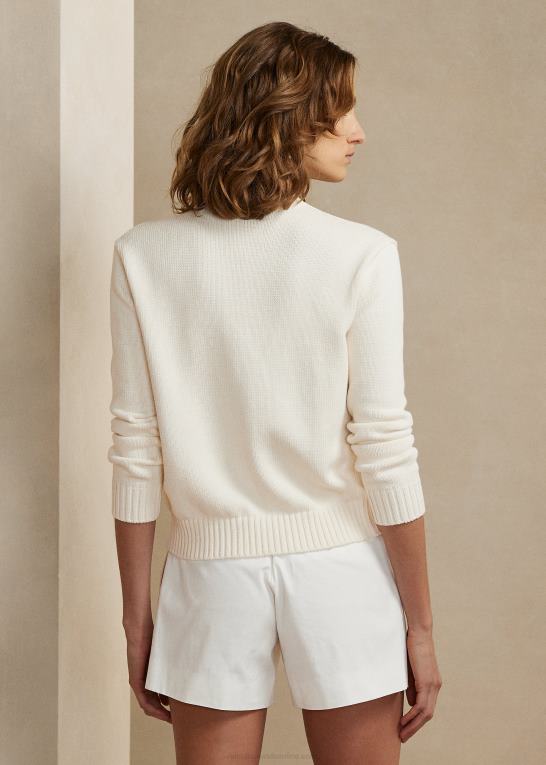 råhvid/hvid Kvinder Ralph Lauren udsmykket rl sweater i bomuldsblanding Z426B3542