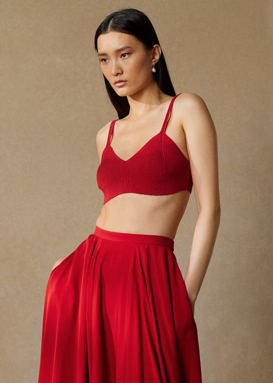 rouge Kvinder Ralph Lauren ribstrikket silke bralette Z426B3505