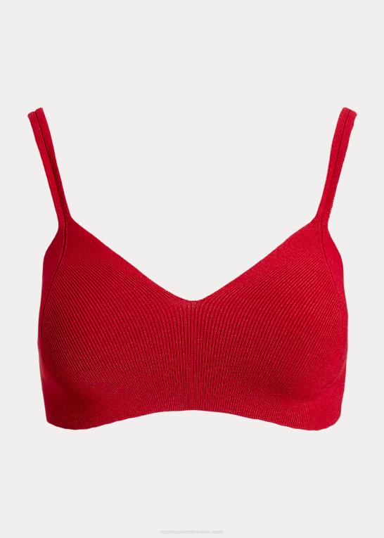rouge Kvinder Ralph Lauren ribstrikket silke bralette Z426B3505