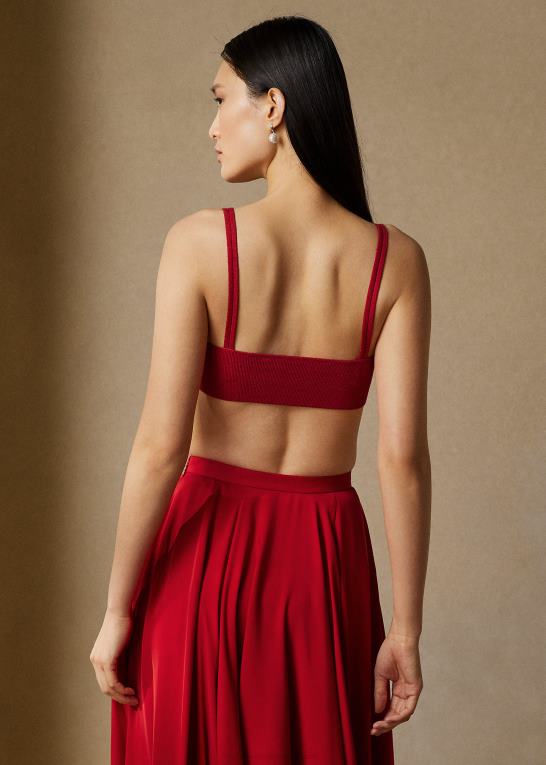 rouge Kvinder Ralph Lauren ribstrikket silke bralette Z426B3505