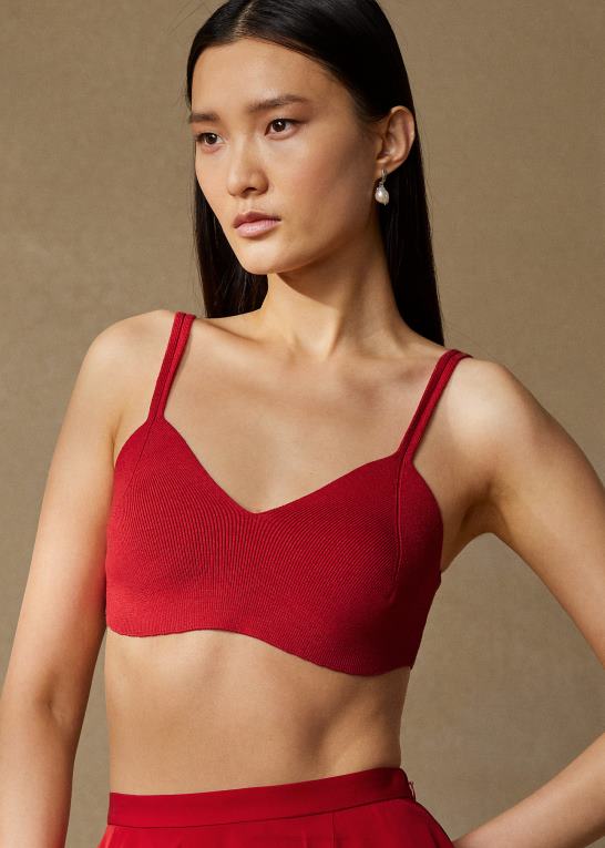 rouge Kvinder Ralph Lauren ribstrikket silke bralette Z426B3505