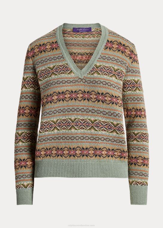 salvie multi Kvinder Ralph Lauren fair isle sweater med v-hals Z426B3557