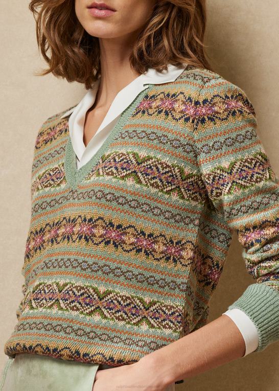 salvie multi Kvinder Ralph Lauren fair isle sweater med v-hals Z426B3557