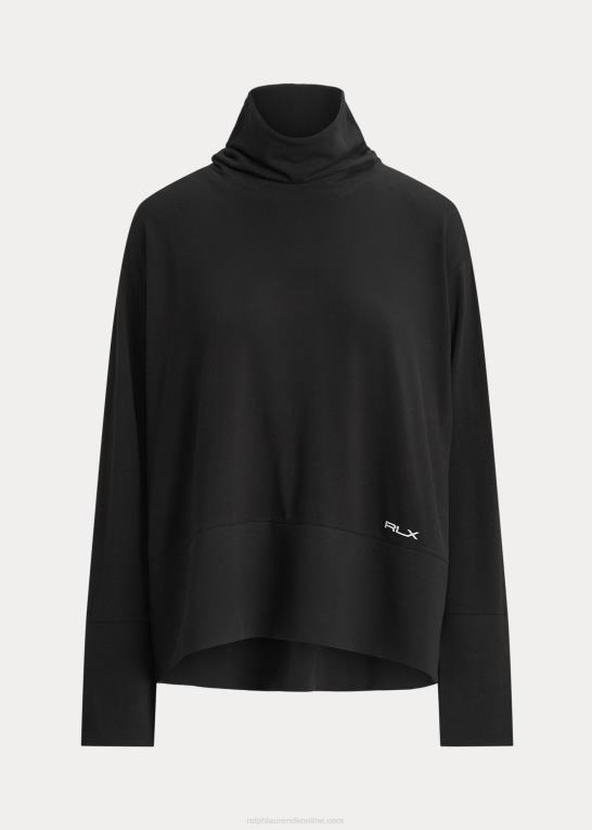 sort Kvinder Ralph Lauren højkvalitets rullekrave i bomuldsblanding Z426B3567