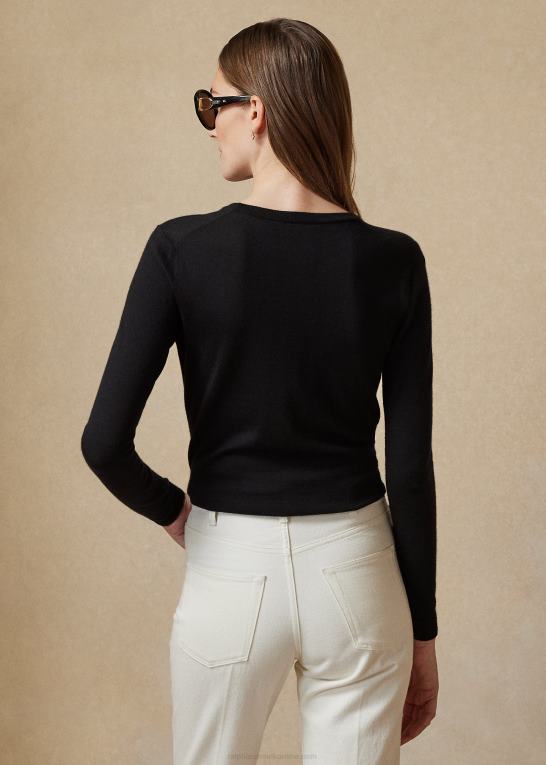 sort Kvinder Ralph Lauren kashmir sweater med rund hals Z426B9348