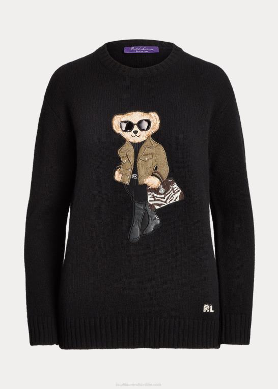 sort Kvinder Ralph Lauren nytte polo bear cashmere sweater Z426B9297