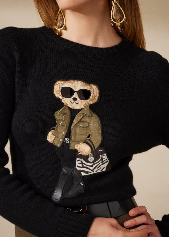 sort Kvinder Ralph Lauren nytte polo bear cashmere sweater Z426B9297