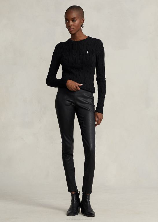 sort hvid Kvinder Ralph Lauren slim fit kabelstrikket sweater Z426B3359