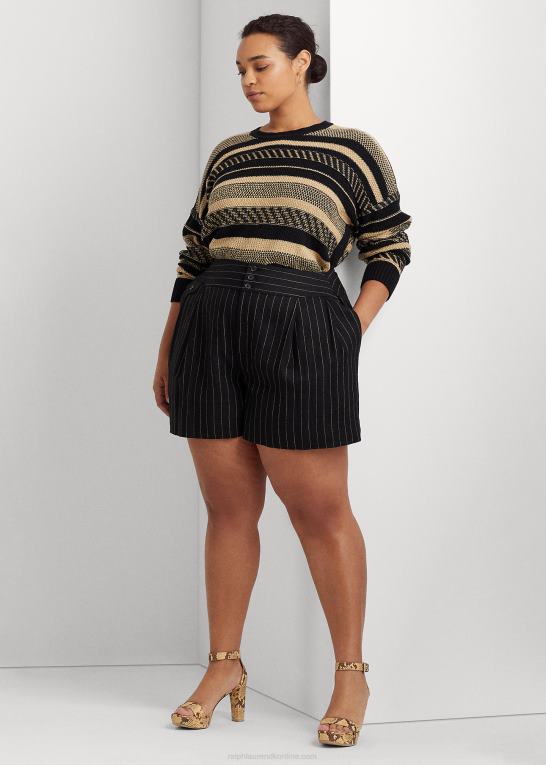 sort/tan Kvinder Ralph Lauren stribet sweater i hør Z426B4774