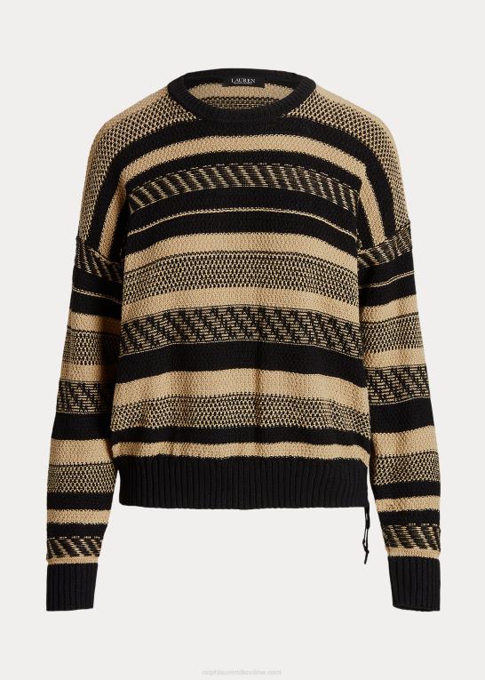 sort/tan Kvinder Ralph Lauren stribet sweater i hør Z426B9515