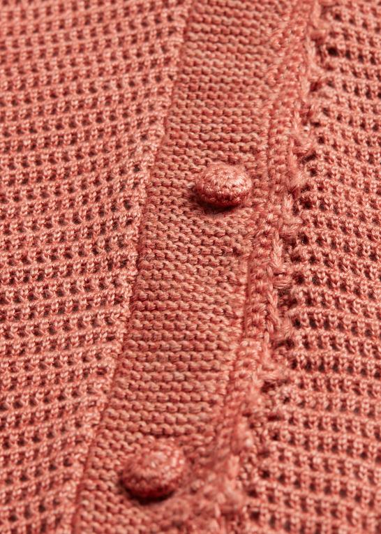 støvet pink Kvinder Ralph Lauren pointelle cardigan i hør-bomuld Z426B3653