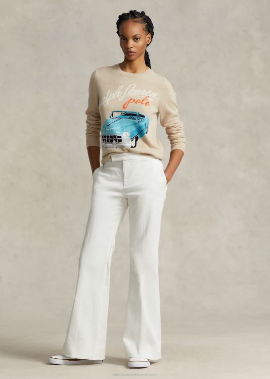 tan multi Kvinder Ralph Lauren bil-motiv kashmir-blanding sweater Z426B3200
