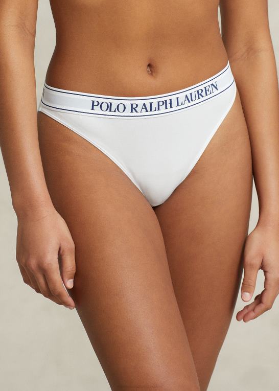 hvid sky Kvinder Ralph Lauren bikinitrusse med gentaget logo Z426B3378