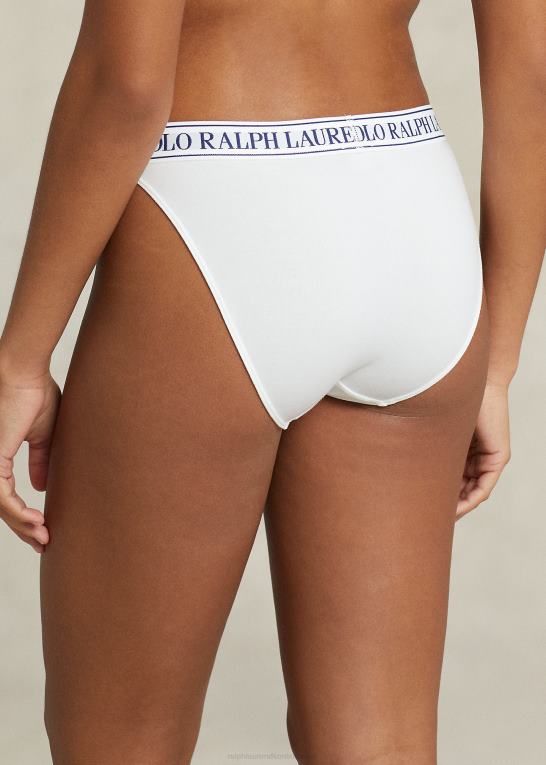 hvid sky Kvinder Ralph Lauren bikinitrusse med gentaget logo Z426B3378