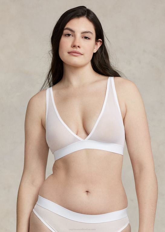 hvid sky Kvinder Ralph Lauren dyb-bh i mesh uforet Z426B3375