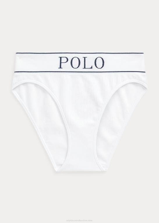 hvid sky Kvinder Ralph Lauren logo sømløs high-rise trusse Z426B3382