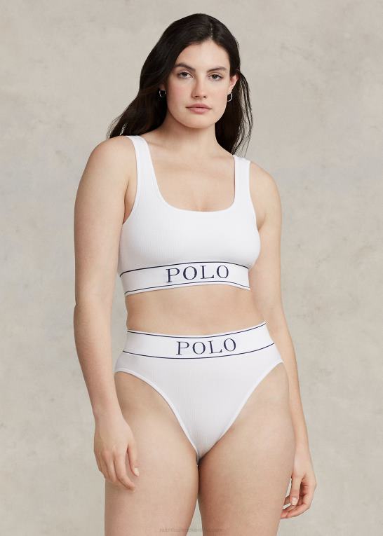 hvid sky Kvinder Ralph Lauren logo sømløs high-rise trusse Z426B3382