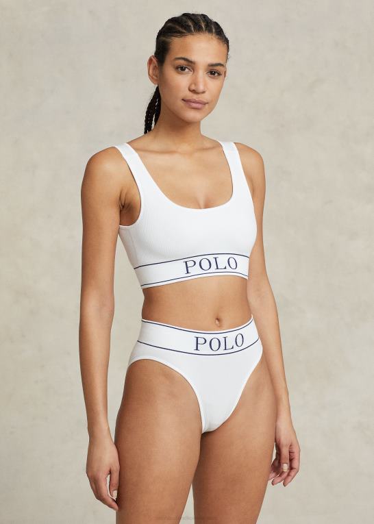 hvid sky Kvinder Ralph Lauren logo sømløs high-rise trusse Z426B3382